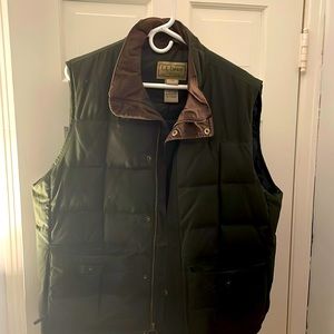 LL bean upcountry waxed canvas down vest
